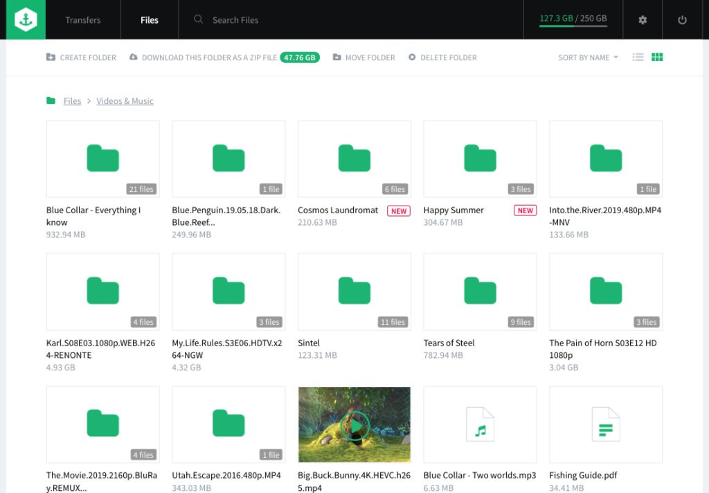 Bitport dashboard features some impressive options for file management
