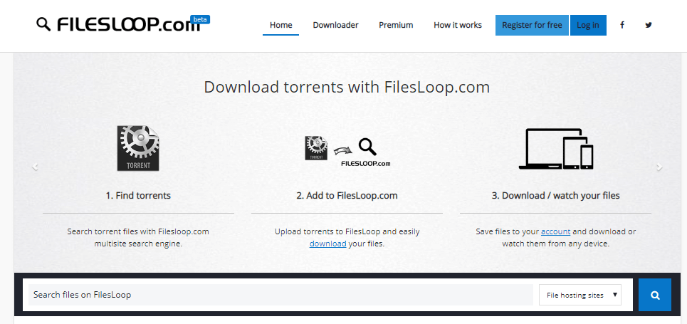 Filesloop landing page